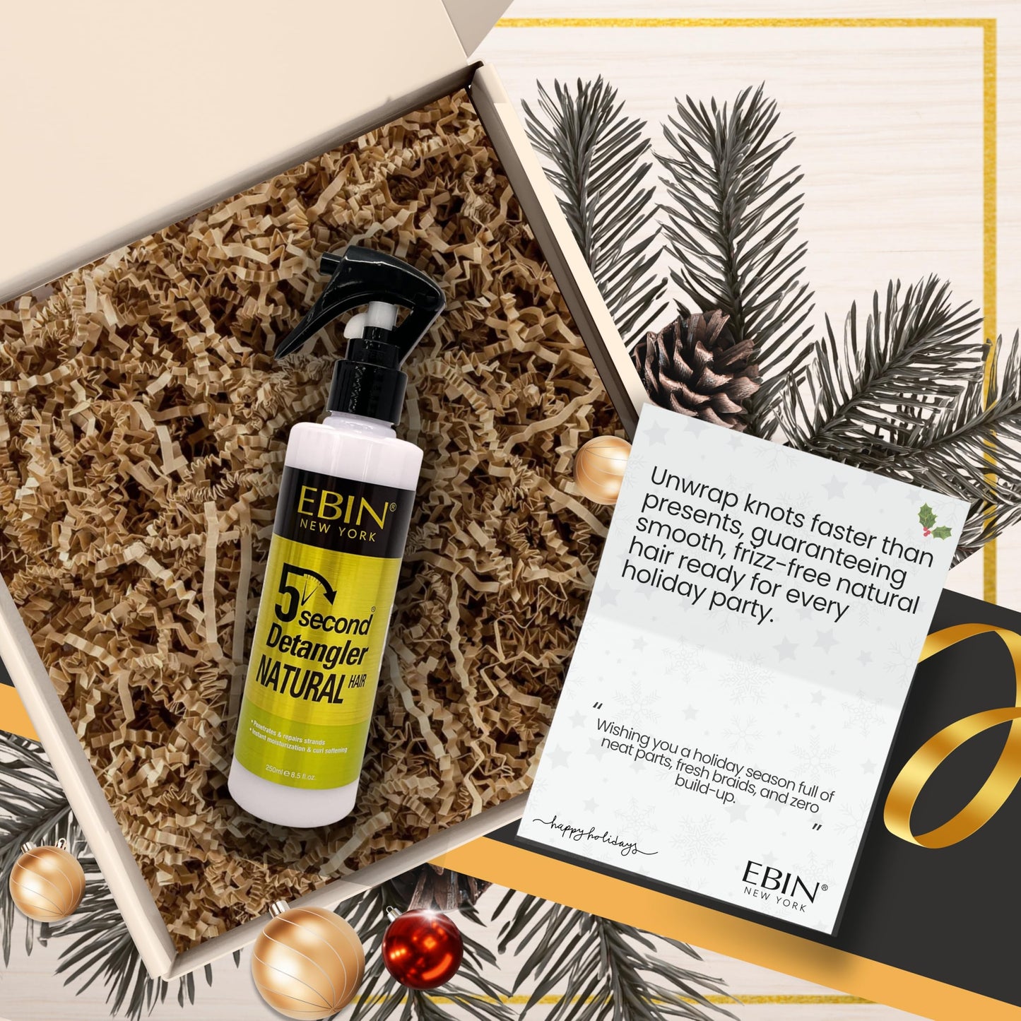 EBIN NEW YORK Detangling Hair Mist infused with Moroccan Argan Oil 8.5 oz / 250ml Bundle Adds Shine for Manageable Hair