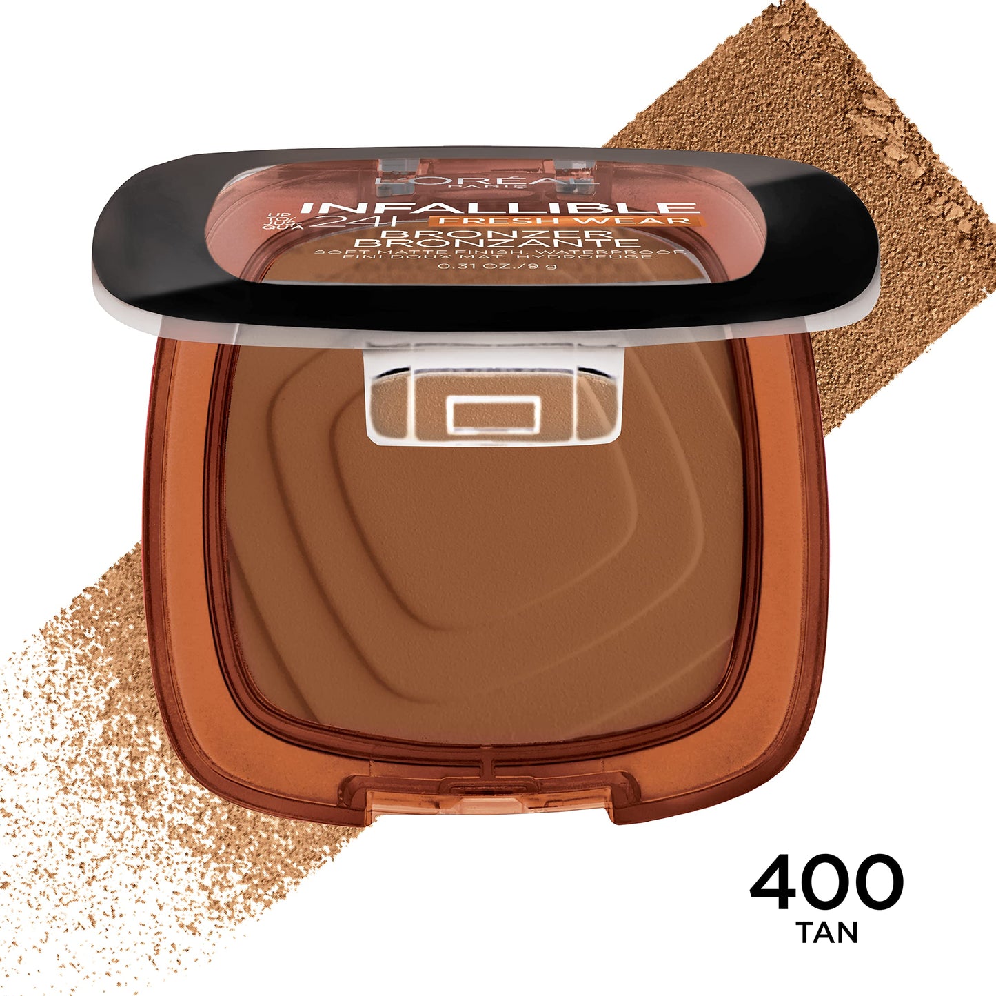 L'Oreal Paris Infallible Up to 24H Fresh Wear Soft Matte Longwear Bronzer. Waterproof, heatproof, Transfer, humidity and sweatproof, Tan, 0.31 oz