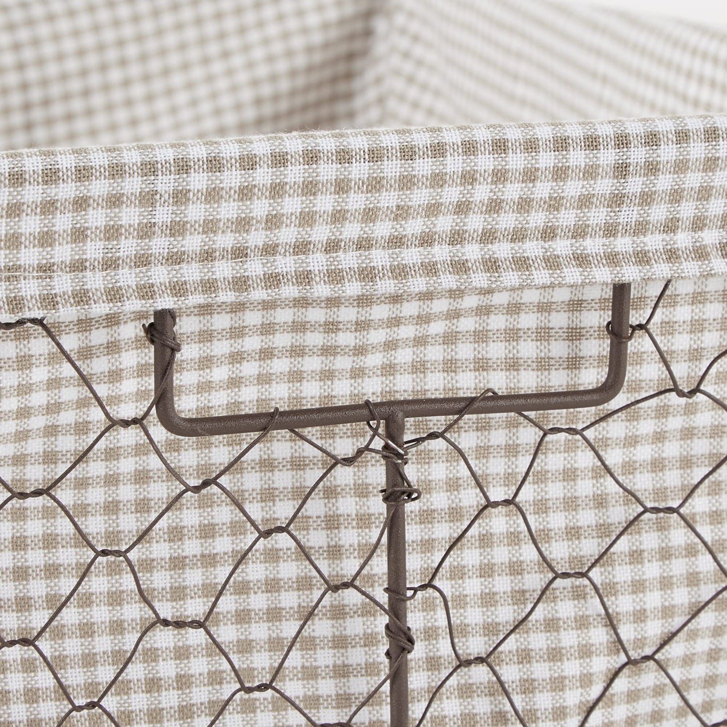 DII Farmhouse Chicken Wire Storage Baskets with Liner, Set of 5, Rustic French Blue, Assorted Sizes, 5 Piece