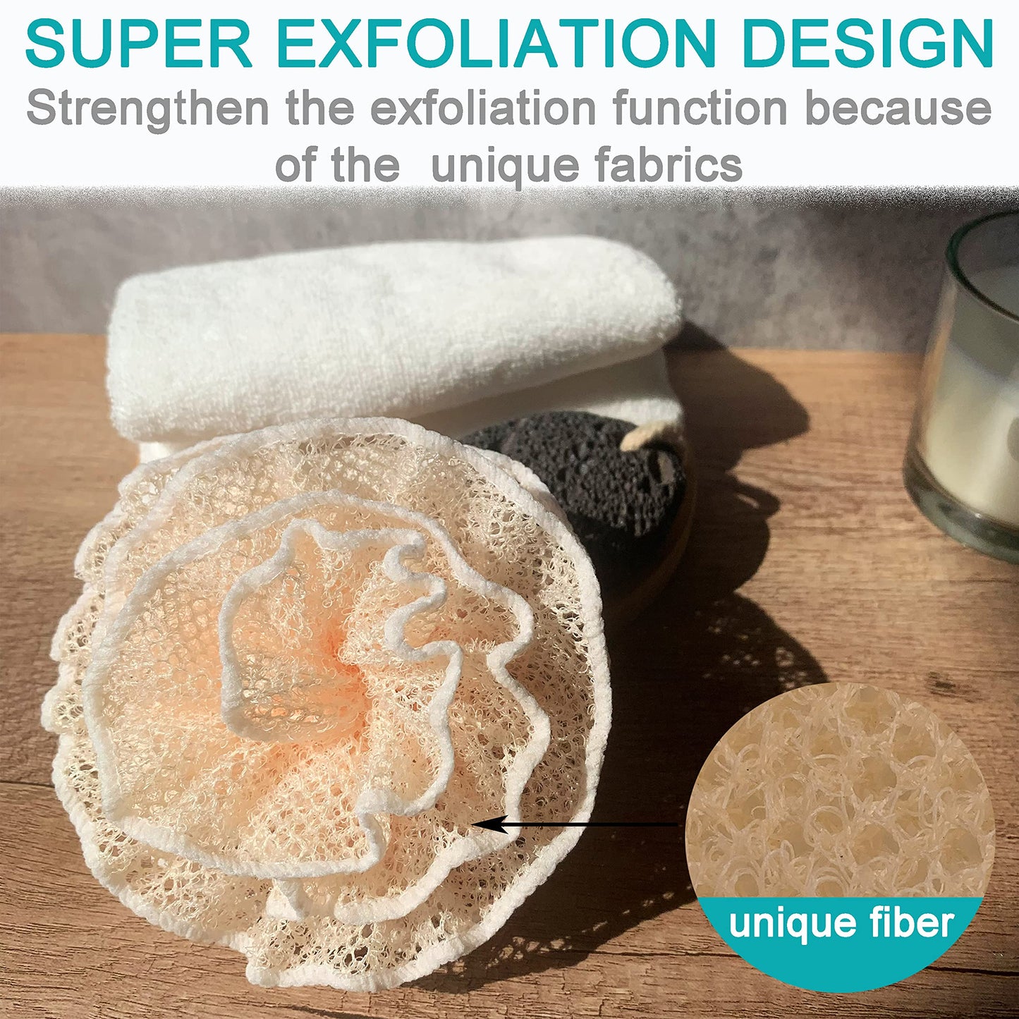 Super Exfoliating Home Spa Weave Loofah Shower Sponge Pouf Mesh Brush - Bath Spa Puff Scrubber Ball - Face Body Poof - Rich Foams Bubble?4.7" Each?