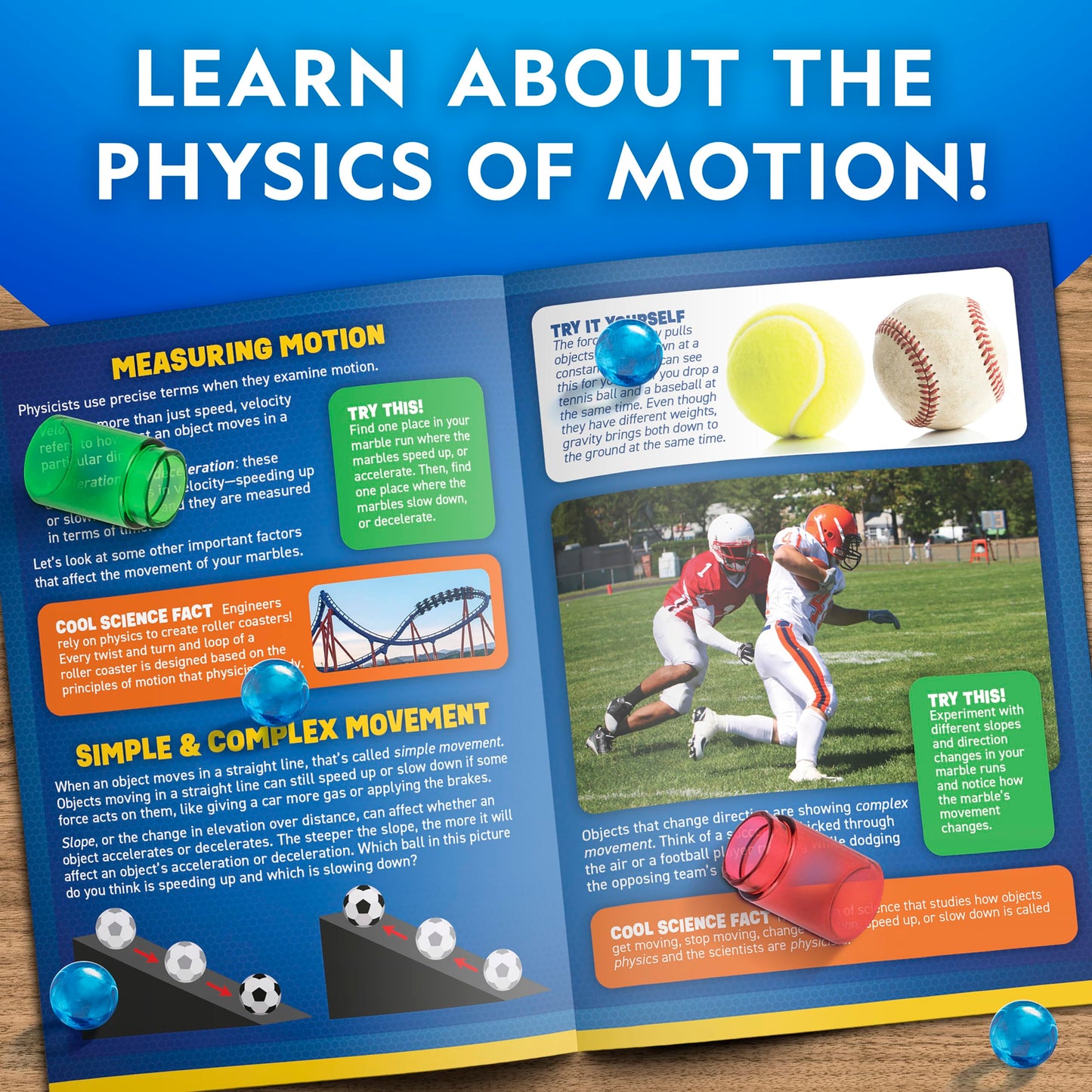 National Geographic Magnetic Marble Run 75pcs – STEM Building Set with Tracks, Trick Pieces & Marbles for Kids & Adults Marble Maze