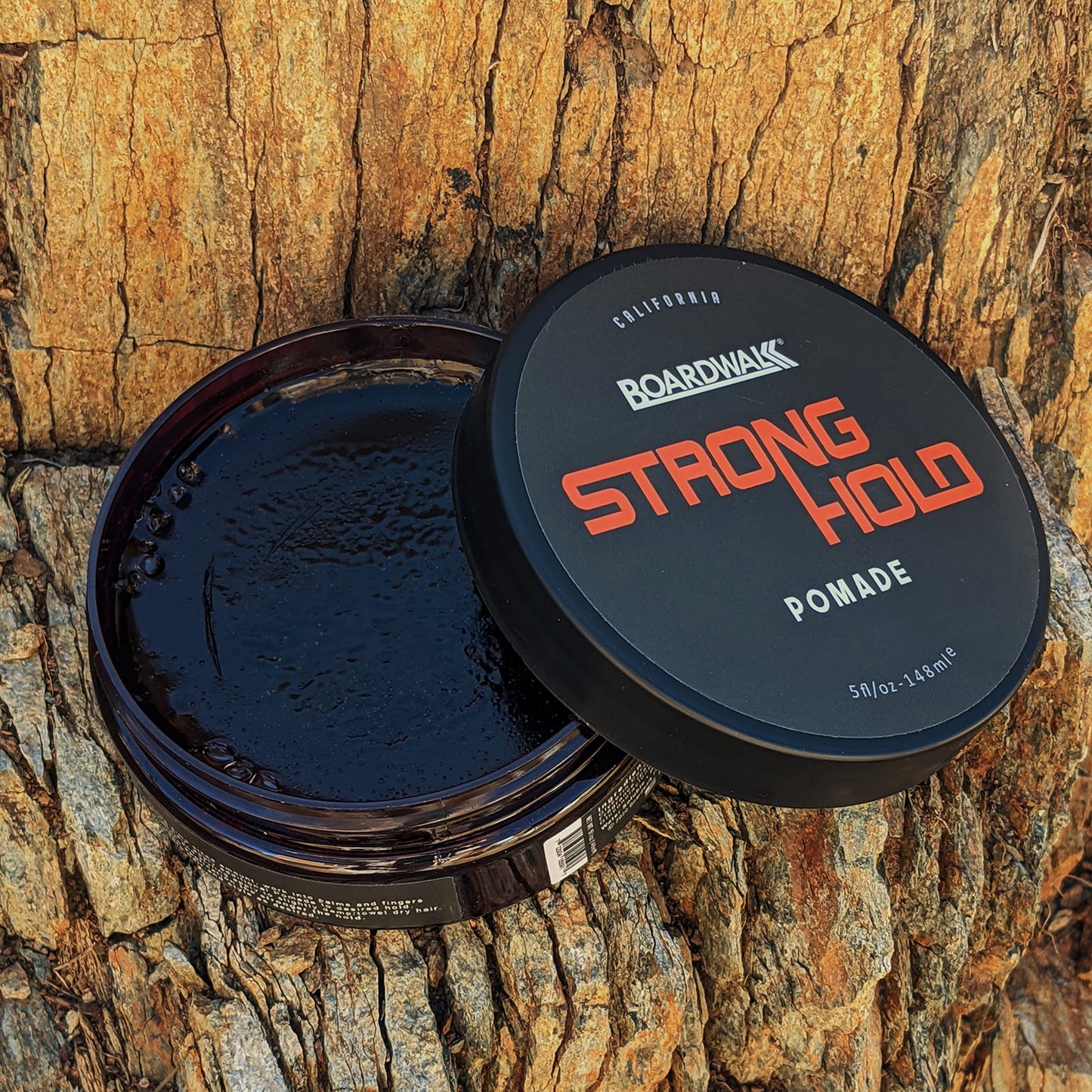 Boardwalk Pomade Strong-Hold 5oz Water Soluble Aloe Castor Oil Vitamin B-5 Anti-Dandruff Vegan for Men and Women