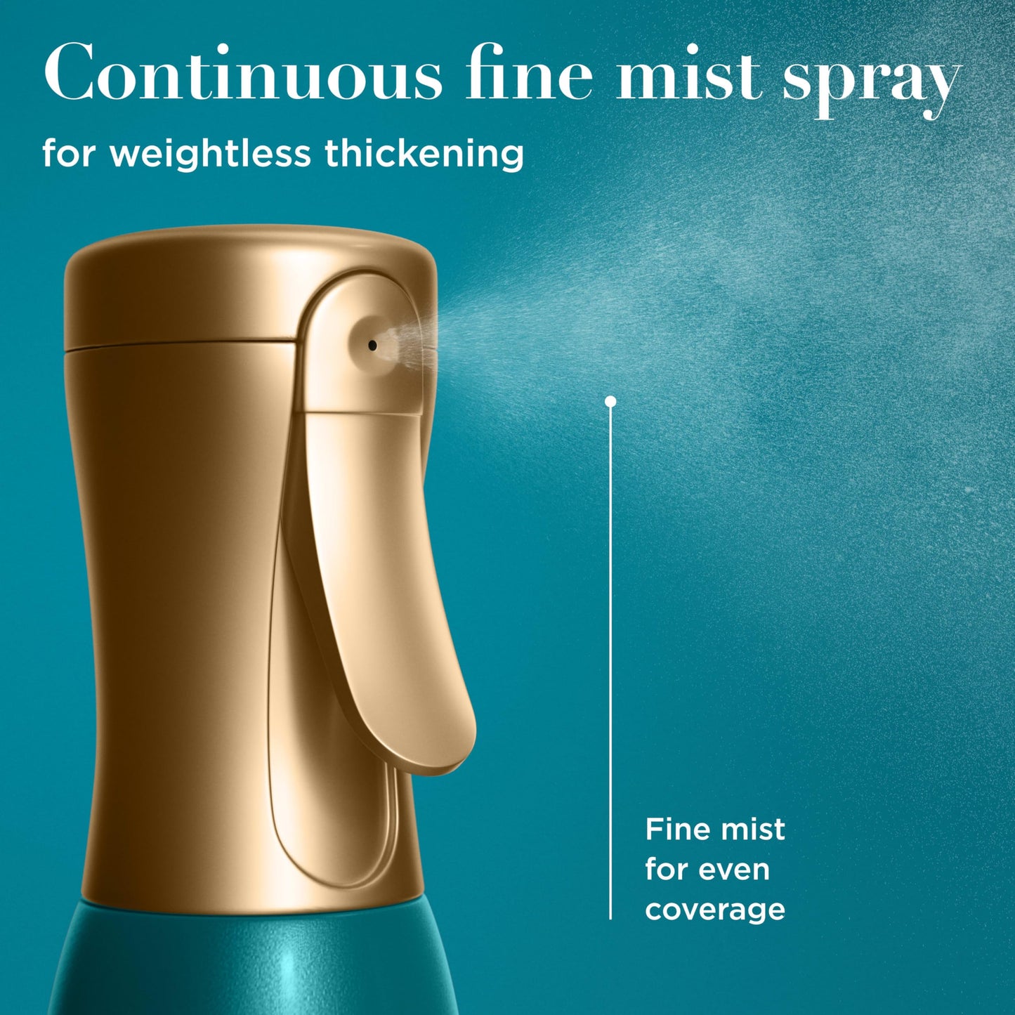 OGX ProGrowth + Peptide Serum Mist, Heat Protectant Spray Instantly Thickens Hair Root to Tip While Protecting from Breakage for Visibly Thicker