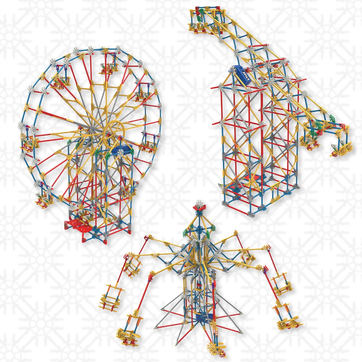 K'NEX - 3-in-1 Classic Amusement Park Building Set - 744 Pieces, Motorized, Kid Construction Set‚ Ages 9+