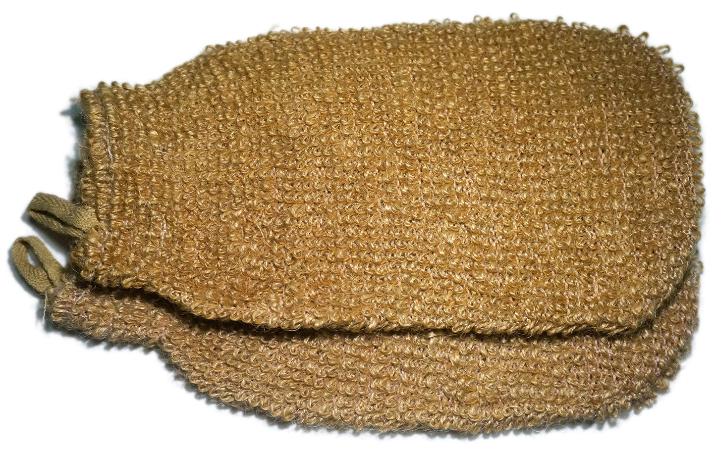 2 Pieces(5.1×9.0 inches) Natural Vegetable Fiber Exfoliating Sisal Bath Spa Shower Scrubber Loofah Rub Glove Mitt Mitten - Great for Your Skin Care