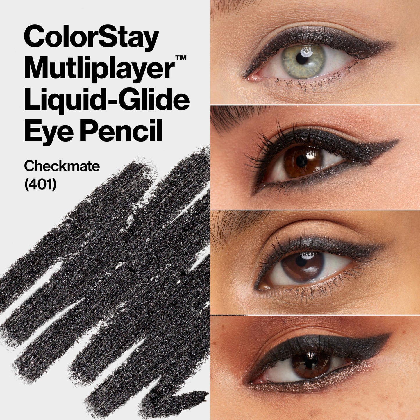 REVLON ColorStay Multiplayer Liquid-Glide Eye Pencil, Multi-Use Makeup With Blending Brush, Blends Then Sets, Creamy Texture, Waterproof