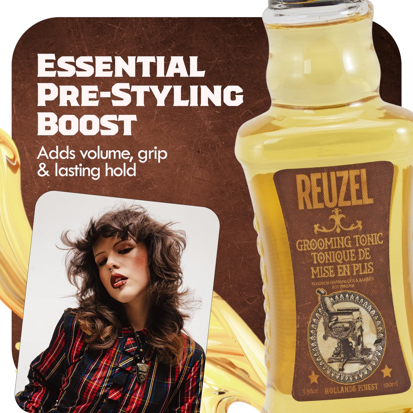 Reuzel Grooming Tonic, Hair Oil Treatment For Men, 3.38 oz