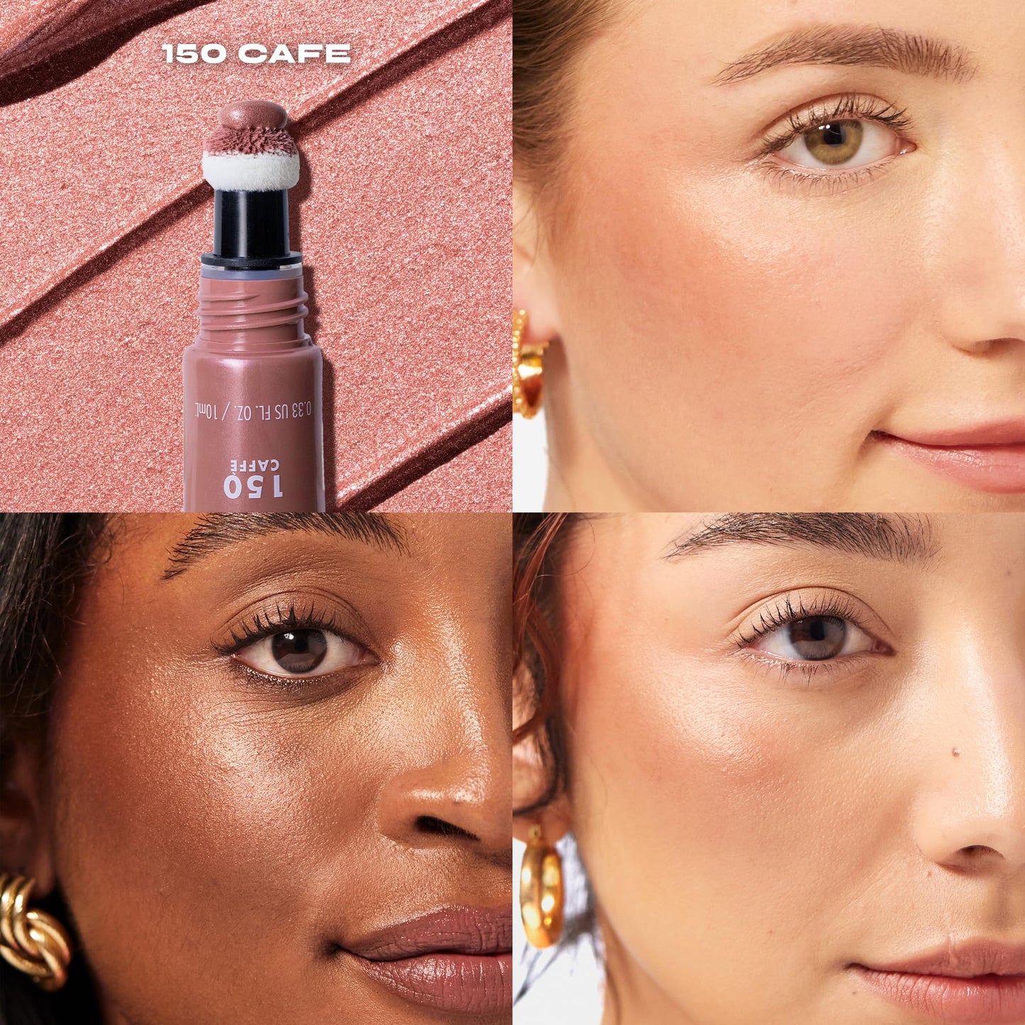 Milani Cheek Kiss Liquid Blush + Glow, Creamy 2-in-1 Blush for Cheeks and Highlighter Makeup for Dewy, Radiant Finish - 150 Caffe