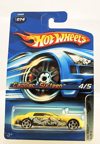 Hot Wheels - 2006 - Tag Rides - 4/5 Cars - Cadillac Sixteen - Yellow Custom Paint - #074 - Limited Edition - Collectible