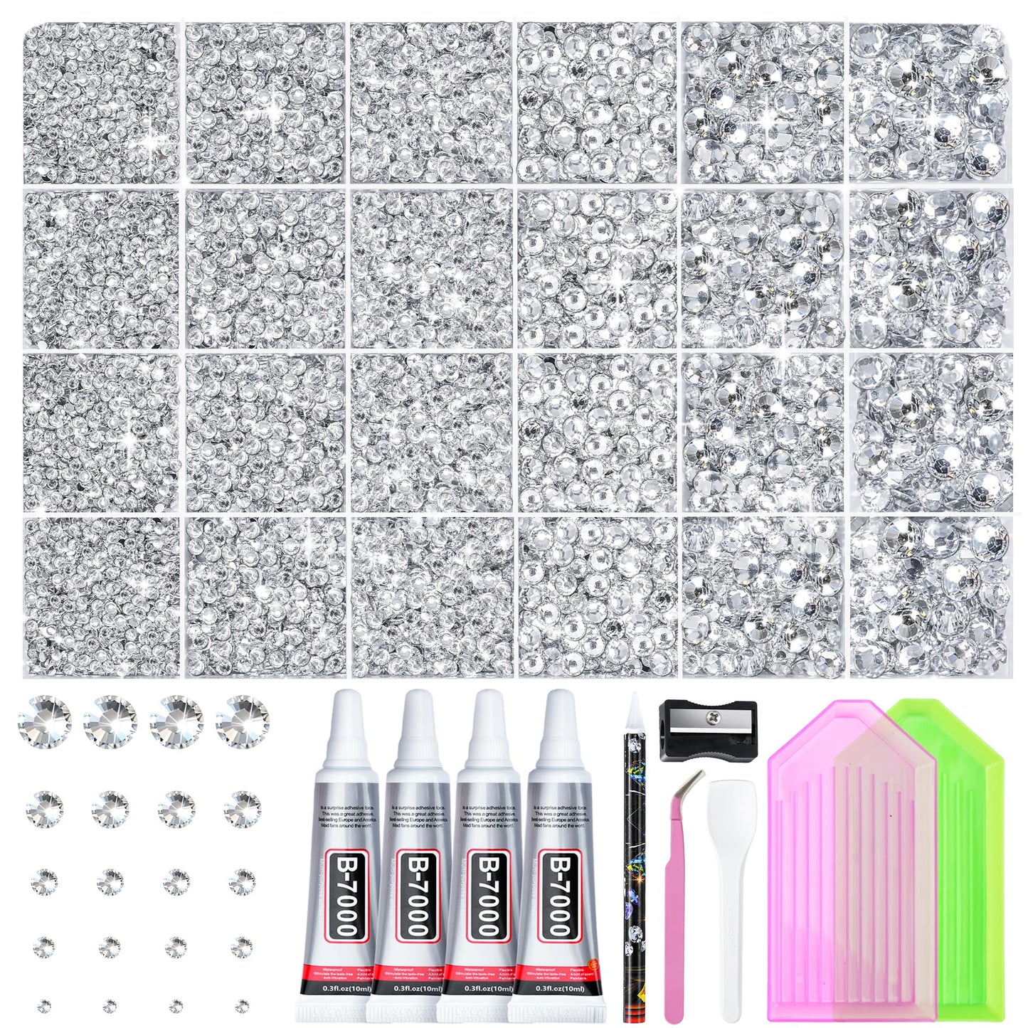 LOTWOW Silver Bedazzler Kit with Rhinestones Beauty and Personal Care LOTWOW Default Title