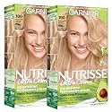 Garnier Nutrisse Ultra Crème Hair Color, Permanent Hair Dye with 100% Gray Coverage, Vegan & Cruelty-Free, 100 Extra-Light Natural Blonde (Chamomile)