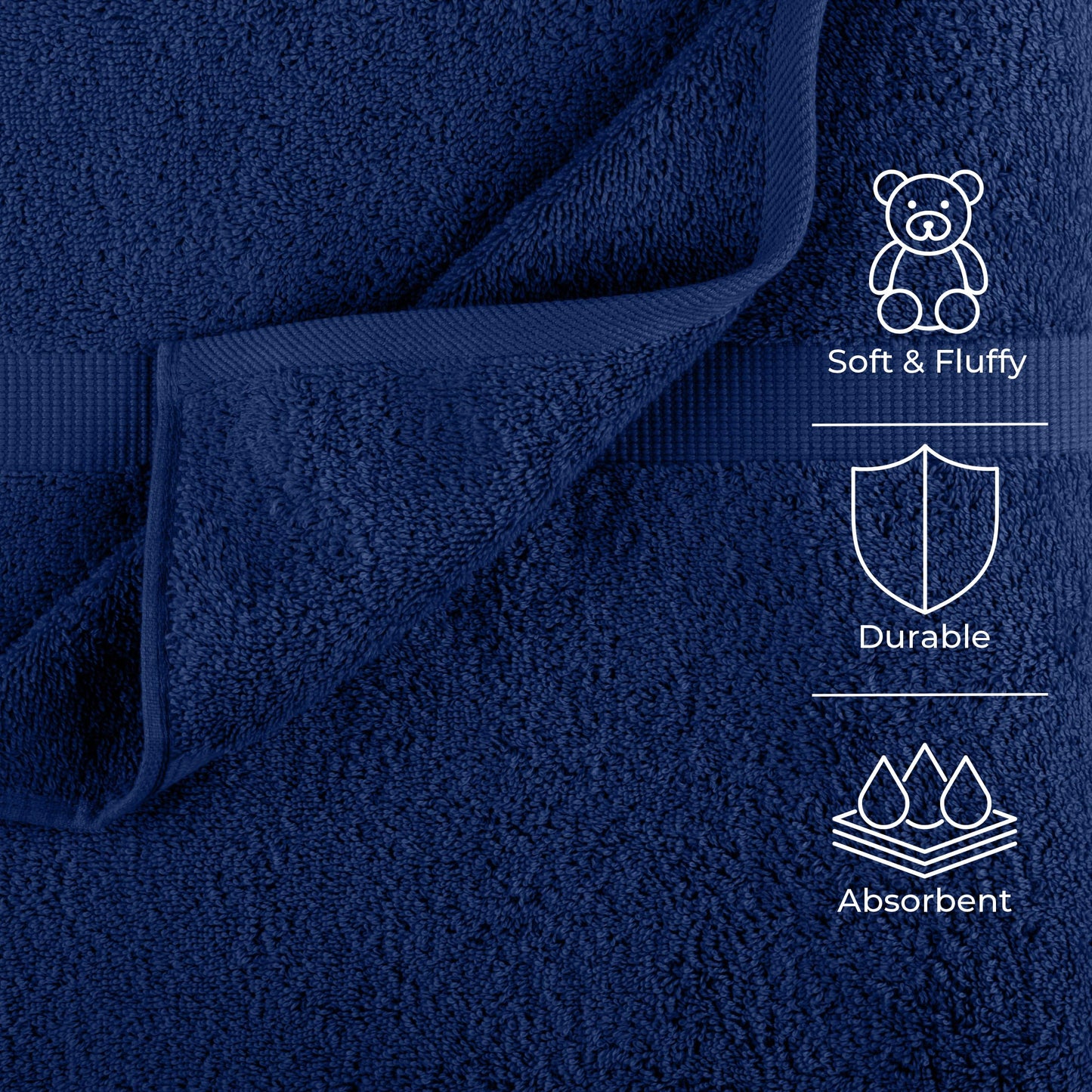 Lavish Home 6 Piece Towel Set - 550 GSM 100% Cotton Bathroom Accessories - 2 Bath Sheets, 2 Hand Towels, and 2 Wash Cloths - Soft and Absorbent…