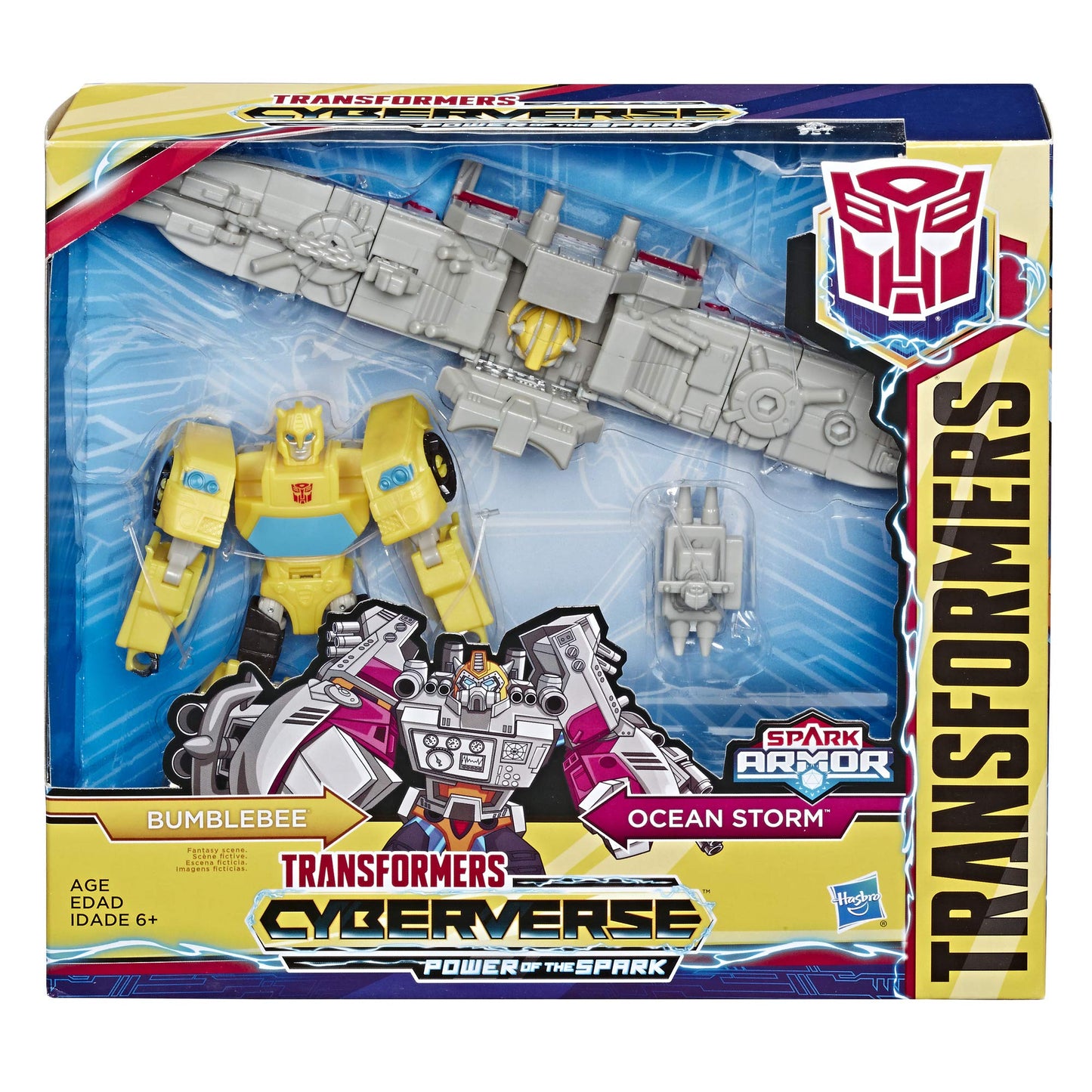 Transformers Toys Cyberverse Spark Armor Bumblebee Action Figure - Combines with Ocean Storm Spark Armor Vehicle to Power Up - for Kids Ages 6…
