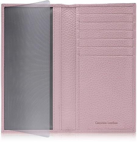 Access Denied Genuine Leather Checkbook Cover For Women & Men - Checkbook Holder For Duplicate Checks Card Wallet RFID