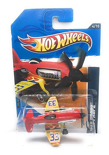 Hot Wheels 2012 HW City Works Mad Propz (Airplane) 134/247, Red and Yellow
