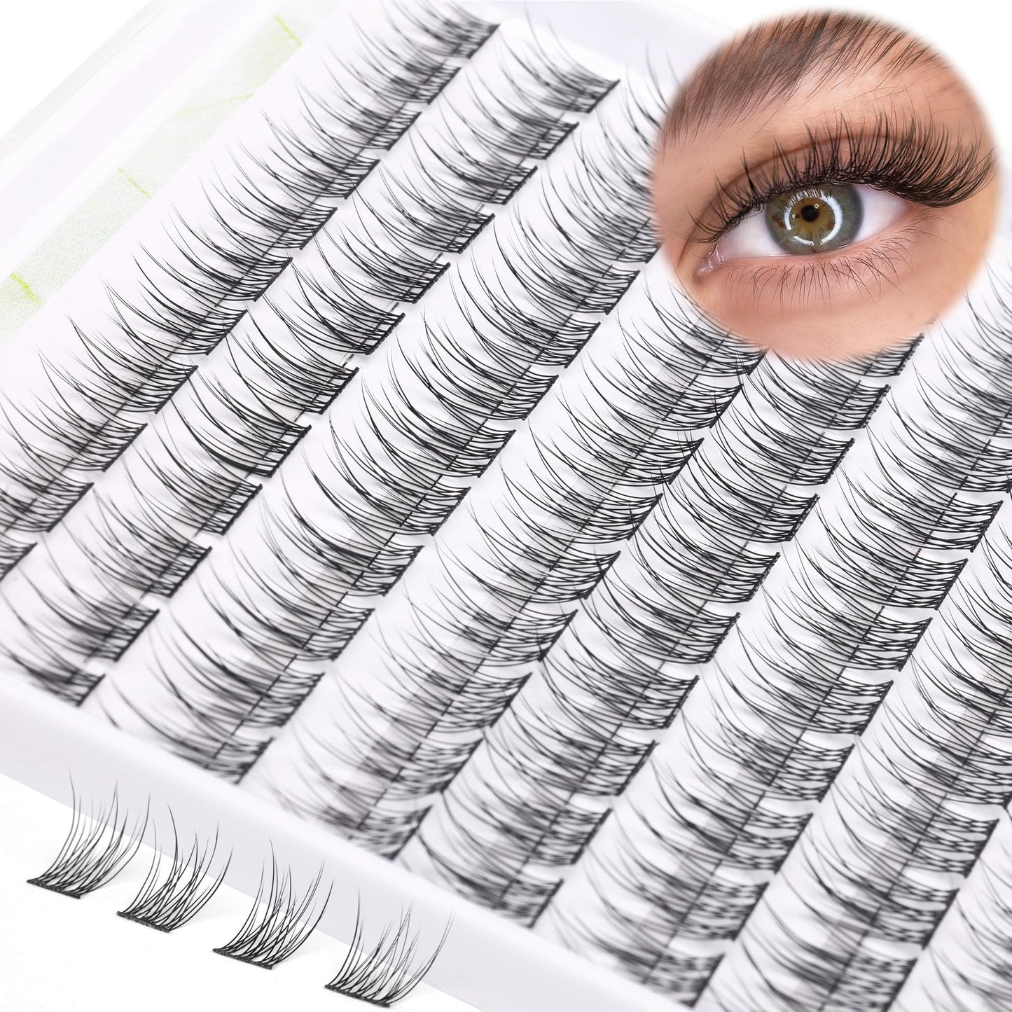 Lash Clusters DIY Lash Extensions Natural Cluster Lashes Eyelash Extensions Wispy Individual Lashes Short 9-11MM Eyelash Clusters Self Application
