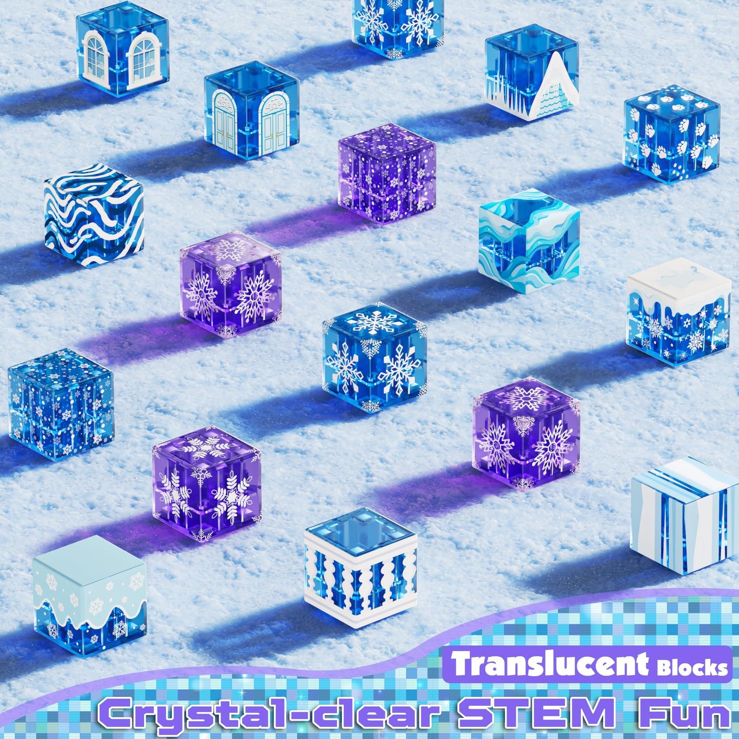 Magnetic Blocks 100pcs 0.8in – Transparent Building Cubes for Kids 4-8, Princess Castle Magnet Tiles Toy Gift for Girls Ages 3-12