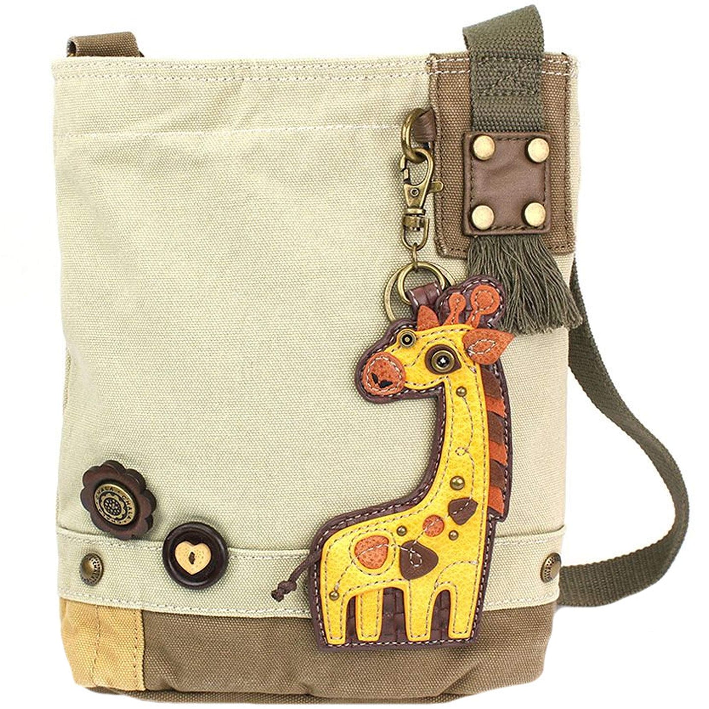 Chala Giraffe Patch Crossbody Handbag, Giraffe lovers gift (Sand)