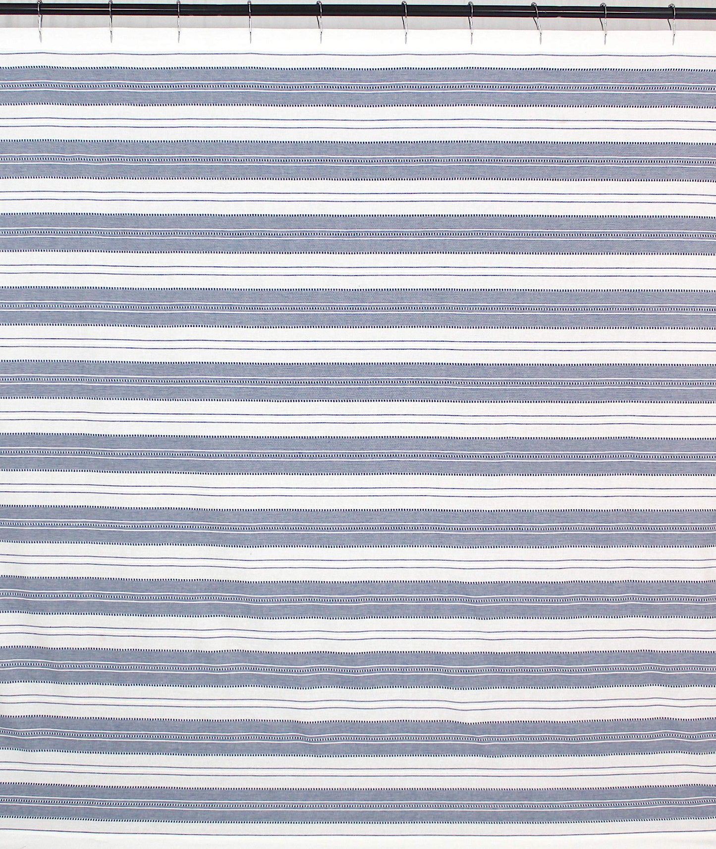 Serafina Home Nautical Striped Blue and White Fabric Shower Curtain: Chambray Cotton Luxury Hotel Detailed Eyelet Decorative Weave for Bathroom 72" x…