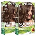 Garnier Nutrisse Ultra Crème Hair Color, Permanent Hair Dye with 100% Gray Coverage, Vegan & Cruelty-Free, 60 Light Natural Brown (Acorn), 2 Count