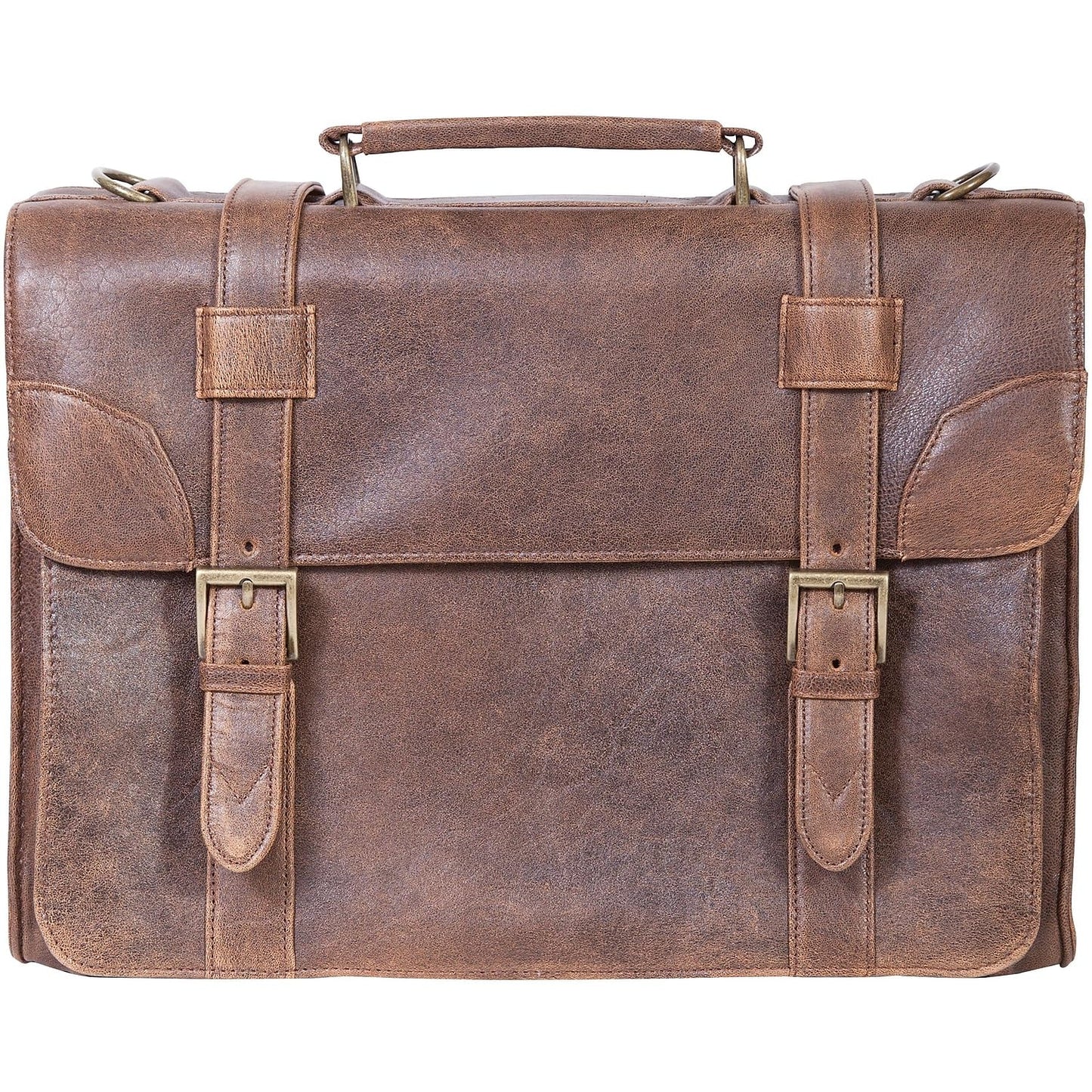 Scully Genuine Lamb Leather Satchel Briefcase, Antique Brown (602-10-29-F)