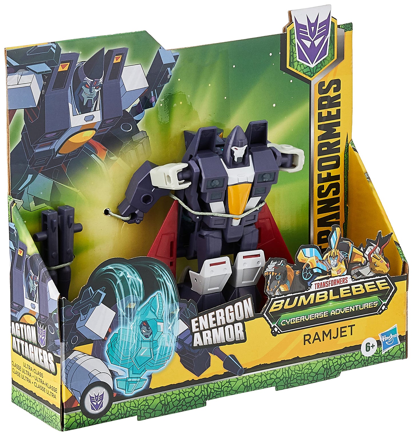 Transformers Bumblebee Cyberverse Adventures Dinobots Unite Ultra Class Ramjet Action Figure - Energon Armor, Ages 6 and Up, 6.75-inch