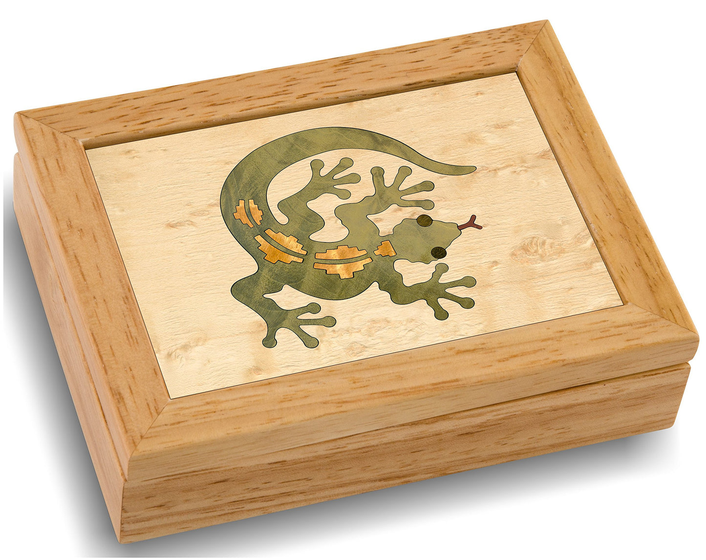 MarqArt Wood Art Gecko Box - Handmade USA - Unmatched Quality - Unique, No Two are the Same - Original Work of Wood Art. A Gecko Gift, Ring, Trinket…