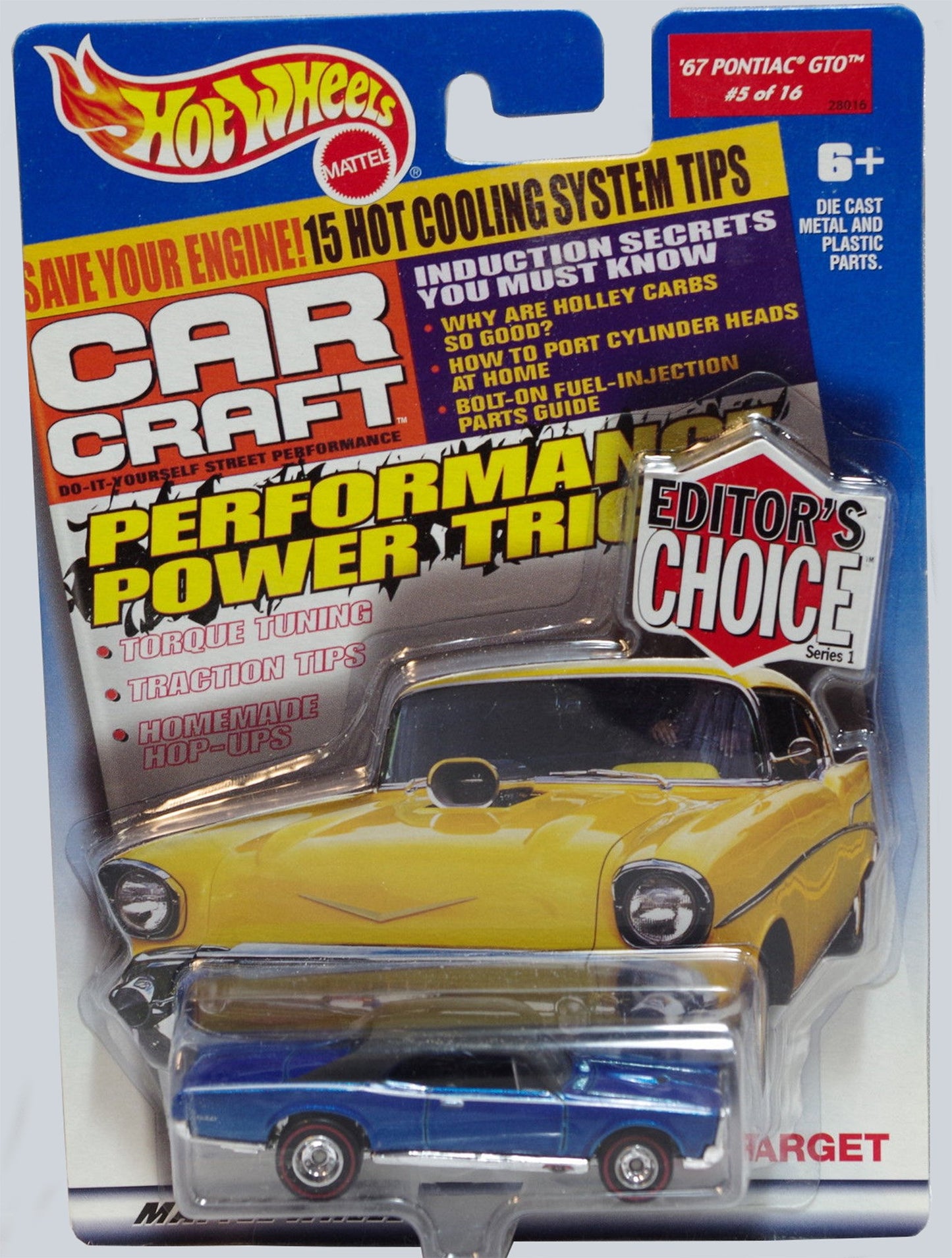 GTO Hot Wheels Editors Choice Blue '67 Pontiac GTO Exclusive Edition 1:64 Scale Collectible Die Cast Metal Toy Car Model