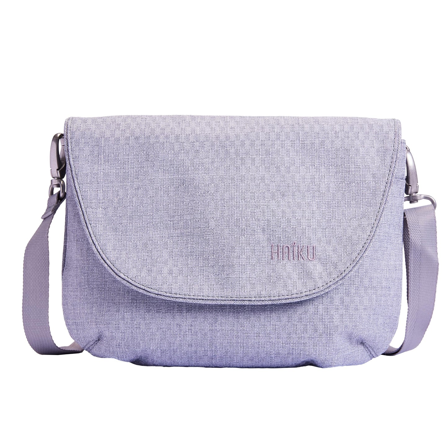 HAIKU Bliss Eco-Friendly RFID Blocking Travel Crossbody Saddle Bag, Stone Gray