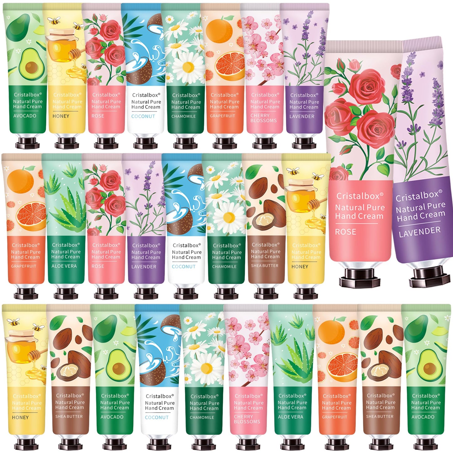 28 Pack Hand Cream Gifts for Women,Stocking Stuffers for Women,Teen Girls,Christmas Gifts for Teacher,Appreciation Gifts Bulk Gifts,Natural Plant