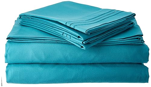 CELINE LINEN 1800 Series Hotel Quality Super Soft Wrinkle Resistant & Fade Resistant Beautiful Design on Pillowcases 4-Piece Sheet Set, Deep Pocket Up