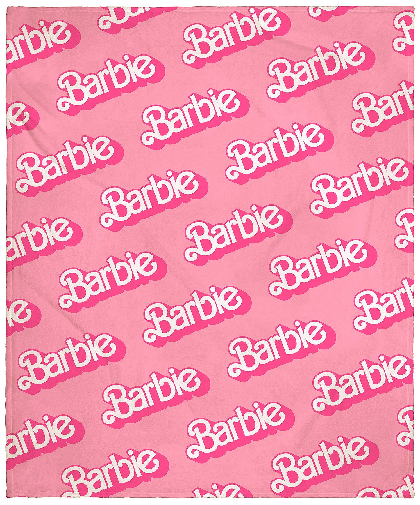 Mattel Barbie Logo On Repeat Soft Cuddly Plush Fleece Throw Blanket Wall Scroll