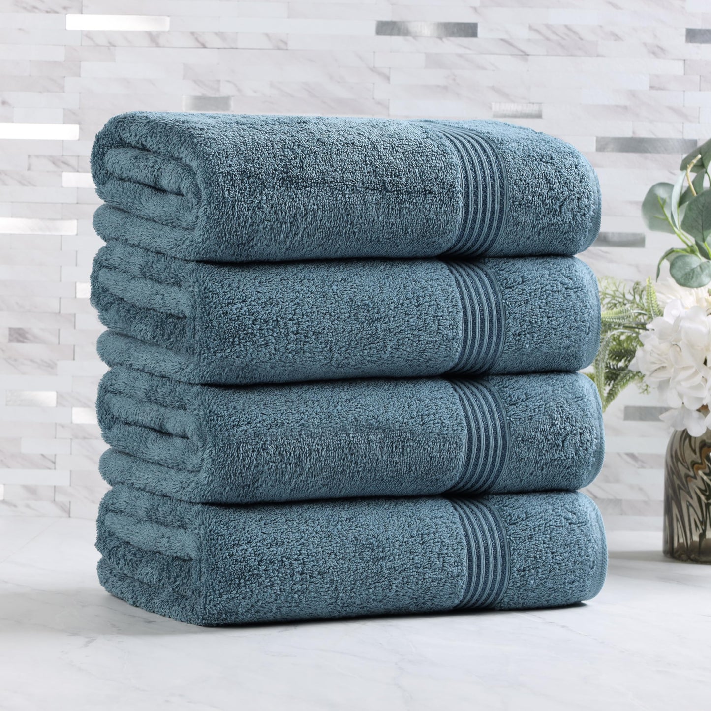 Superior Egyptian Cotton 4-Piece Bath Towel Set for Shower, Bath, Spa, Resort, Hotel, Soft Body Towels, Airbnb Essentials, Apartment, Dorm, Quick…
