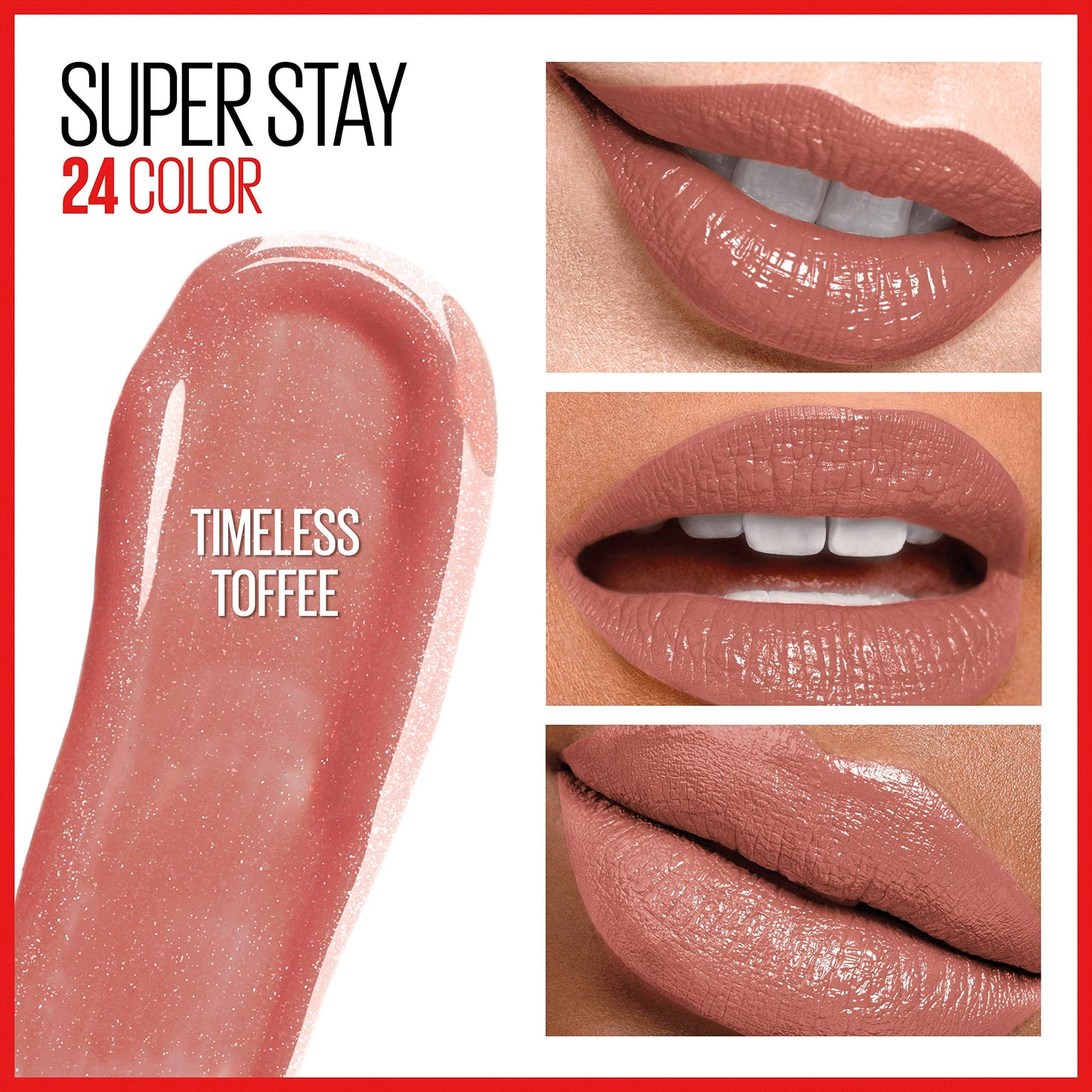 Maybelline Super Stay 24, 2-Step Liquid Lipstick Makeup, Long Lasting Highly Pigmented Color with Moisturizing Balm, Timeless Toffee, Nude Brown, 1