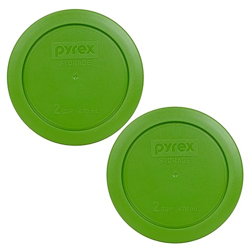 Pyrex 7200-PC 2-Cup Lawn Green Food Storage Replacement Lid (2-Pack) - Made in USA