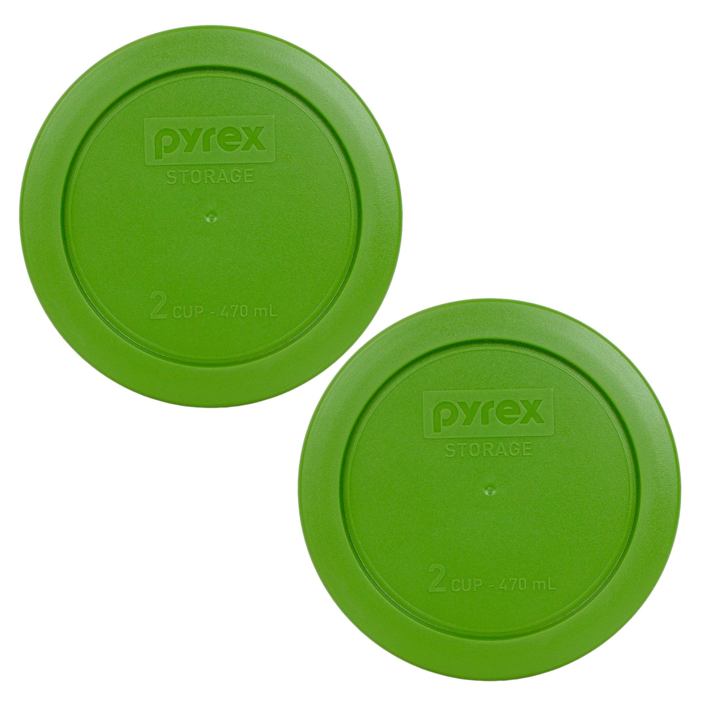 Pyrex 7200-PC 2-Cup Lawn Green Food Storage Replacement Lid (2-Pack) - Made in USA