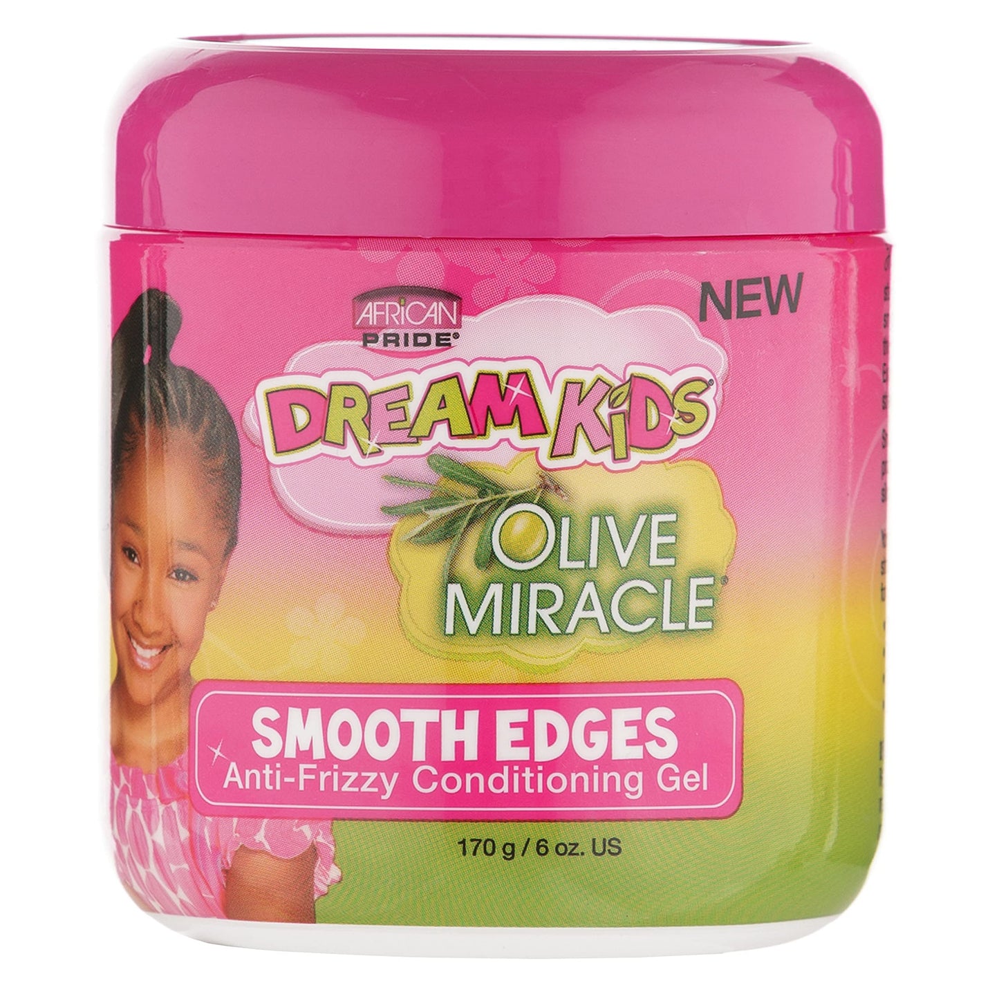 African Pride Dream Kids Olive Miracle Smooth Edges Anti-Frizzy Conditioning Gel (3 Pack) - Contains Olive Oil, Reduces Hair Dryness & Breakage, 6 Oz