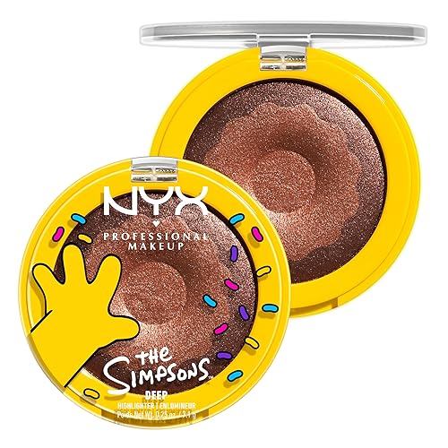 NYX PROFESSIONAL MAKEUP Homer Simpson Donut Highlighter Makeup, Frosted & Buttery Shimmer Powder Formula, The Simpsons Collaboration, Vegan