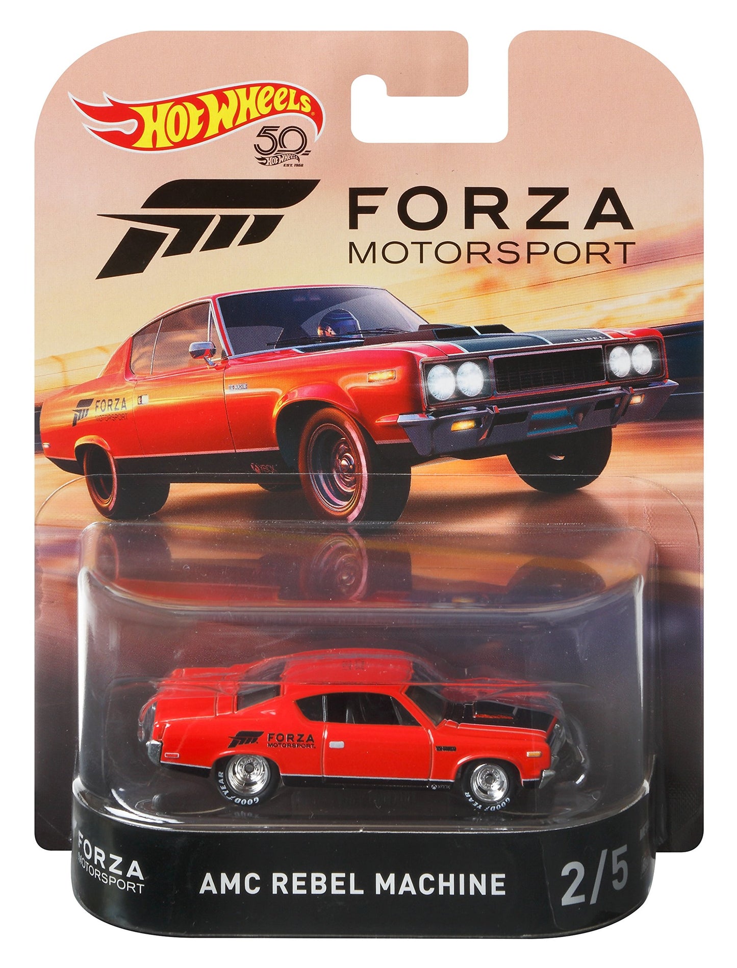 Hot Wheels 1970 AMC Rebel Machine Vehicle, 1:64 Scale