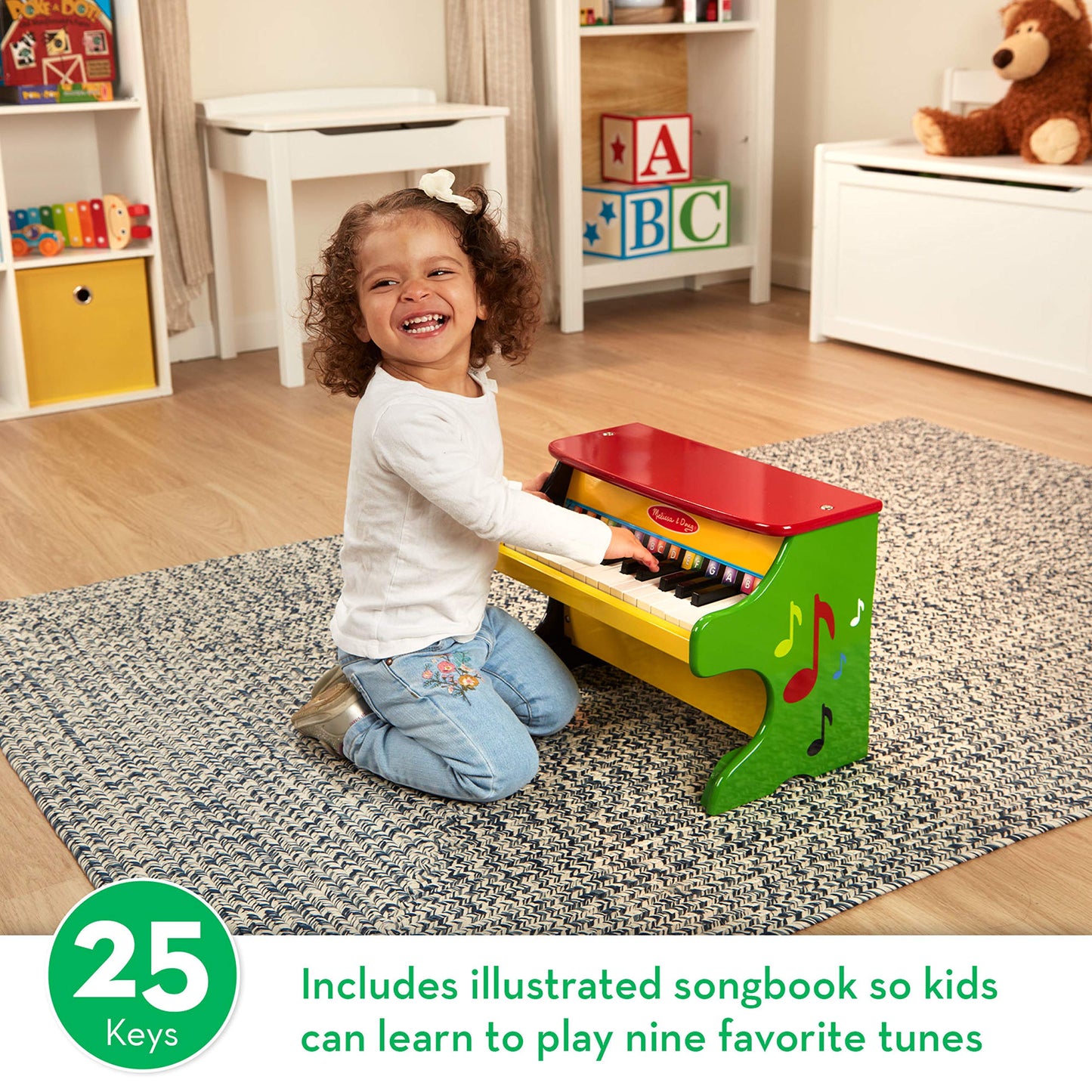 Melissa & Doug Learn-to-Play Piano with 25 Keys and Color-Coded Songbook Toy Piano Kids, Toddler Toys for Ages 3+