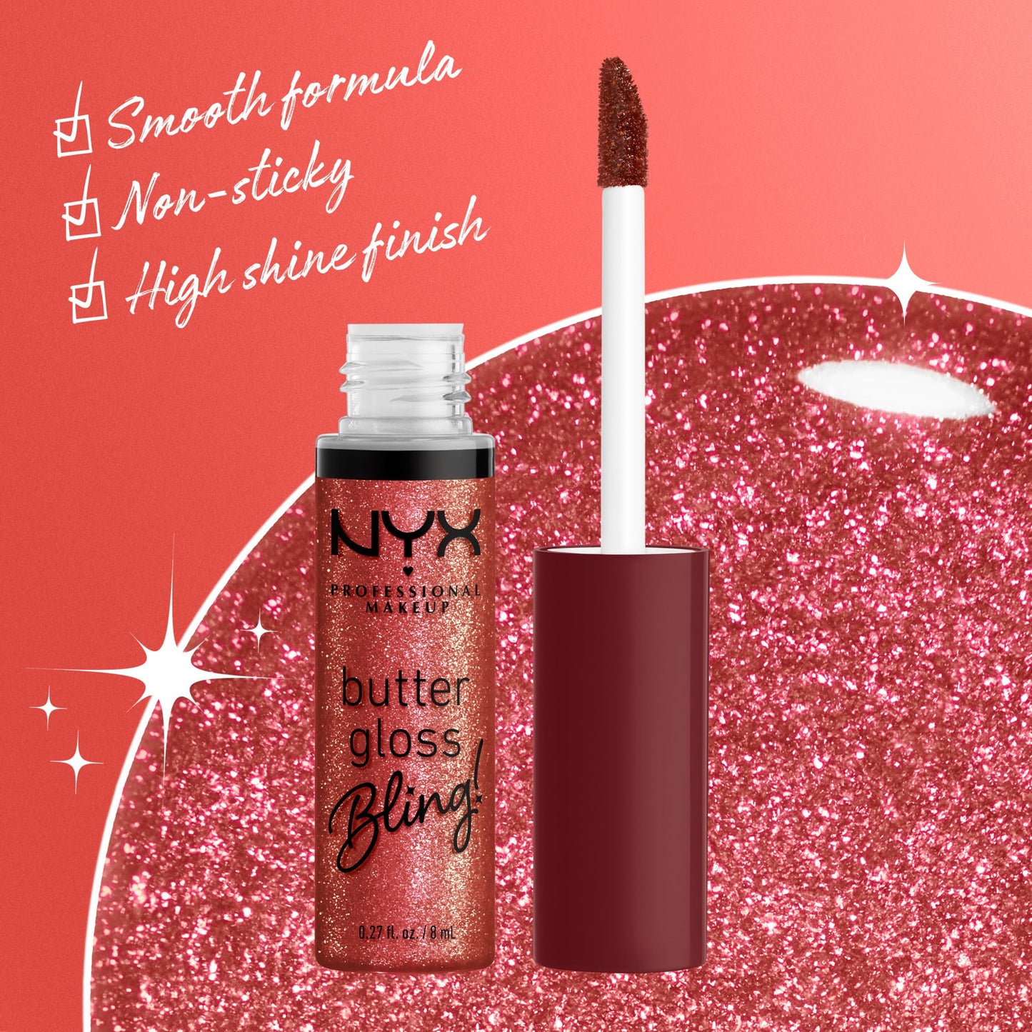 NYX PROFESSIONAL MAKEUP Butter Gloss Bling Lip Gloss, Non Sticky and Shiny Vegan Lip Makeup - Big Spender
