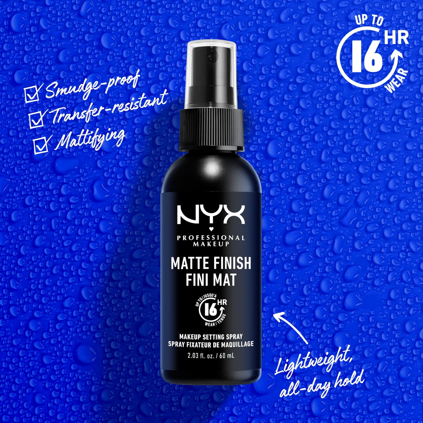 NYX PROFESSIONAL MAKEUP Makeup Setting Spray - Matte Finish, Long-Lasting Face Mist for up to 16HR Wear, Vegan Formula (Pack of 2)