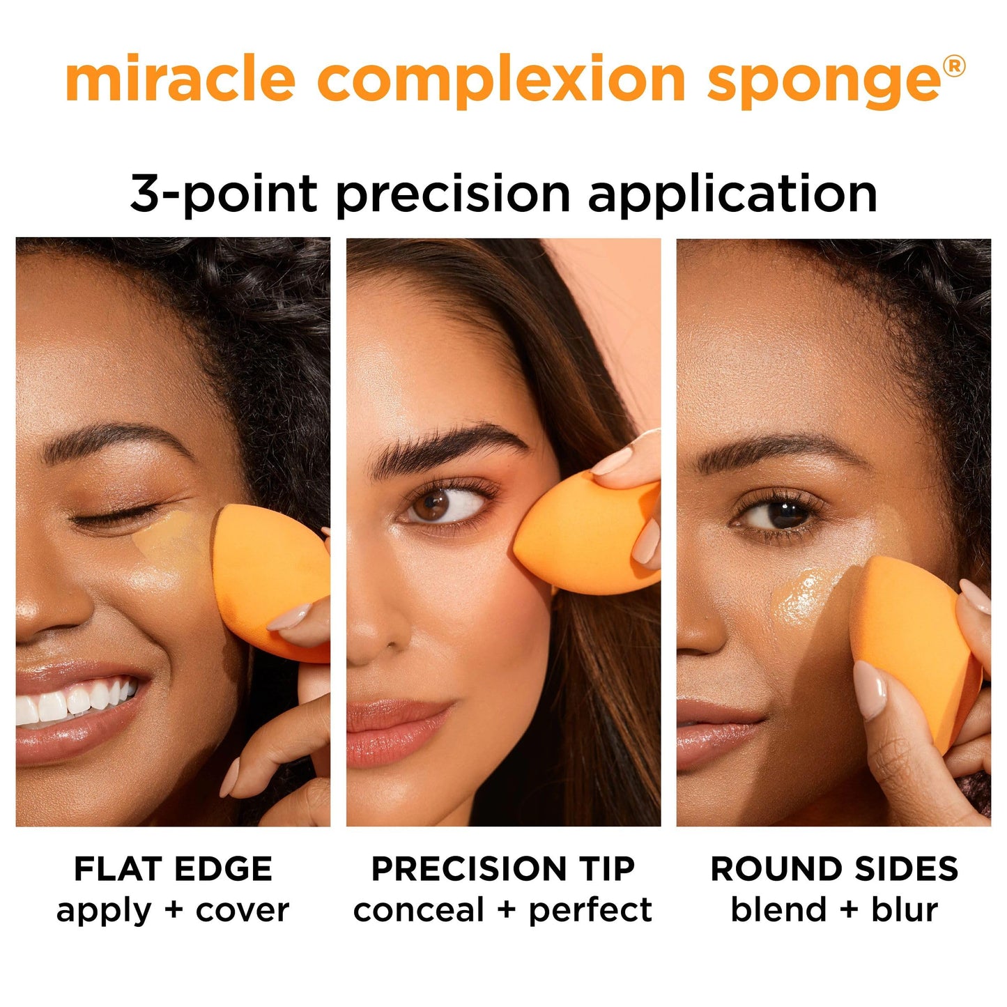 Real Techniques Miracle Complexion Sponge + Travel Case, Makeup Blending Sponge, For Foundation, Sponge Case for Travel, Light To Medium Coverage