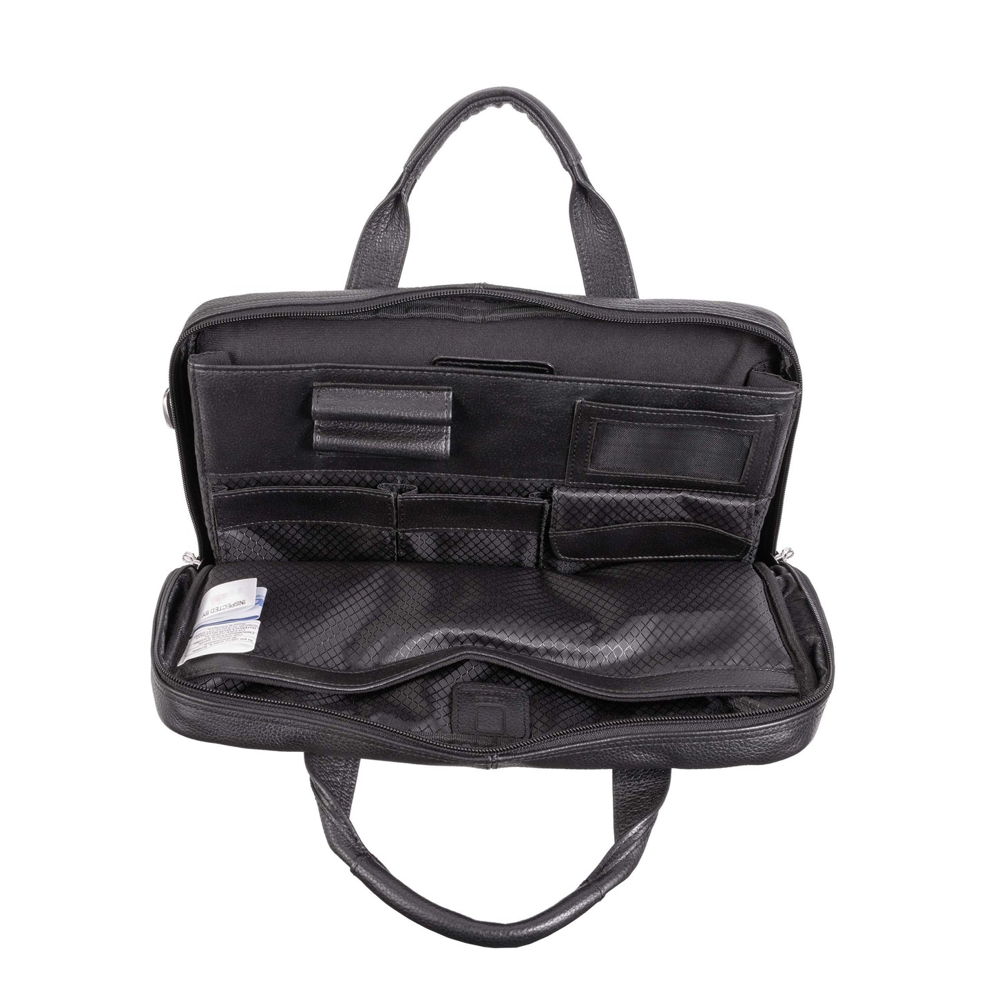 McKlein MONTCLARE, Pebble Grain Calfskin Leather, 13" Leather Laptop & Tablet Briefcase, Black (15495), One Size