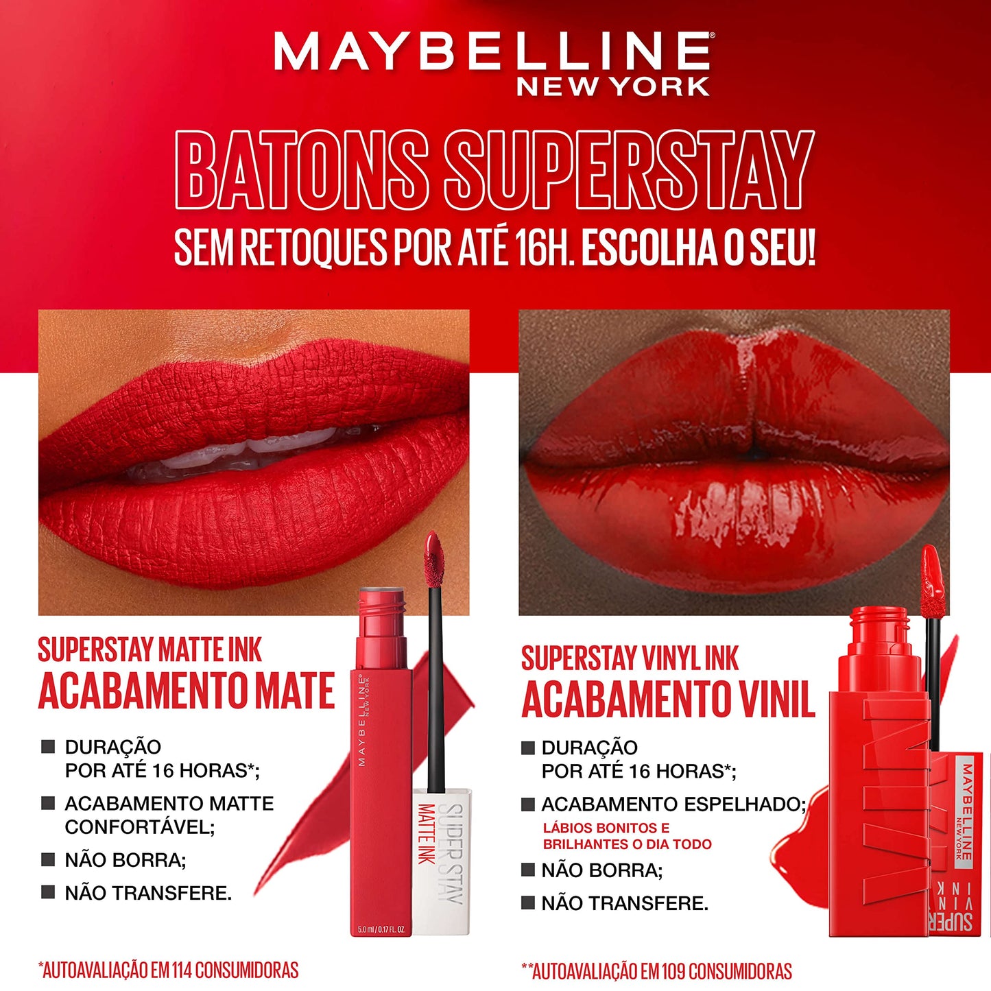 Maybelline Super Stay Matte Ink Liquid Lipstick Makeup, Long Lasting High Impact Color, Up to 16H Wear, Founder, Cranberry Red, 1 Count, Packaging May