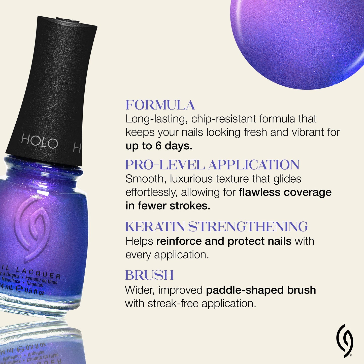 China Glaze CG Nail Lacquer Slay Delivered - Holographic Deep Blue & Purple Nail Polish, Quick Dry Iridescent Shift, High Shine Shimmer for Salon Beauty & Personal Care China Glaze