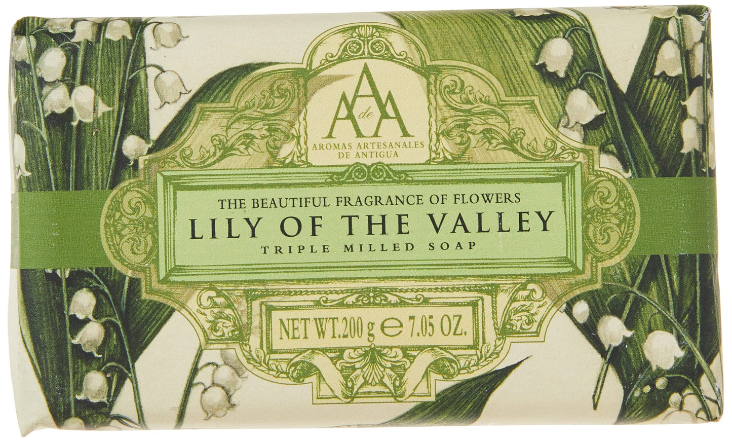 AAA Floral - Triple-Milled Luxury Soap Bar - Lily of the Valley - 200 g / 7.05 oz (SLS and Paraben Free)