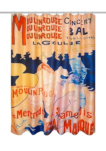Carnation Home Fashions, Inc. Moulin Rouge Museum Collection 100% Polyester Fabric Shower Curtain, Size 70"x72"