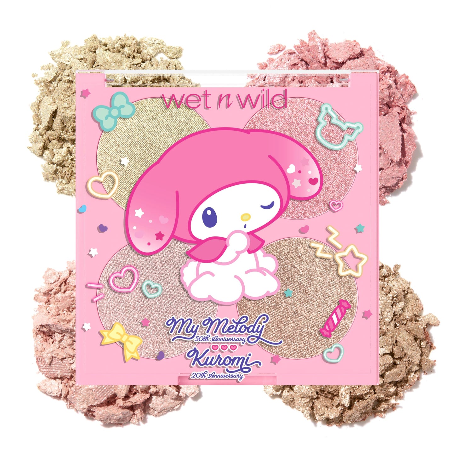 wet n wild My Melody and Kuromi Face Quad - My Sweet Glow