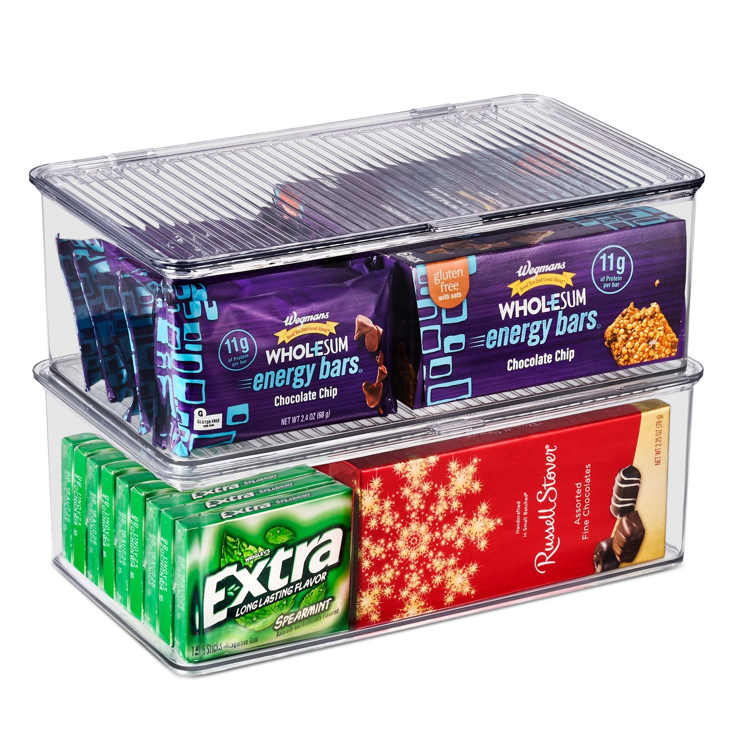 Pantry Storage Bins for with Hinged Lids